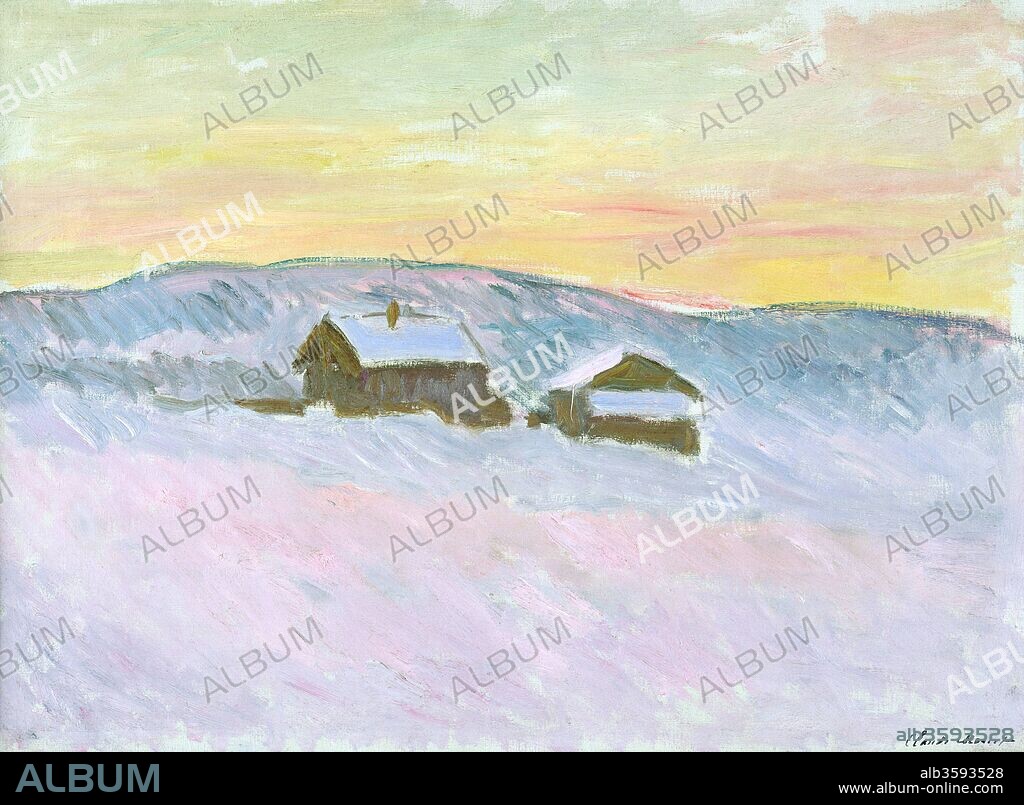 CLAUDE MONET. Norwegian Landscape. Blue Houses (Paysage de Norvège. Les maisons bleues).