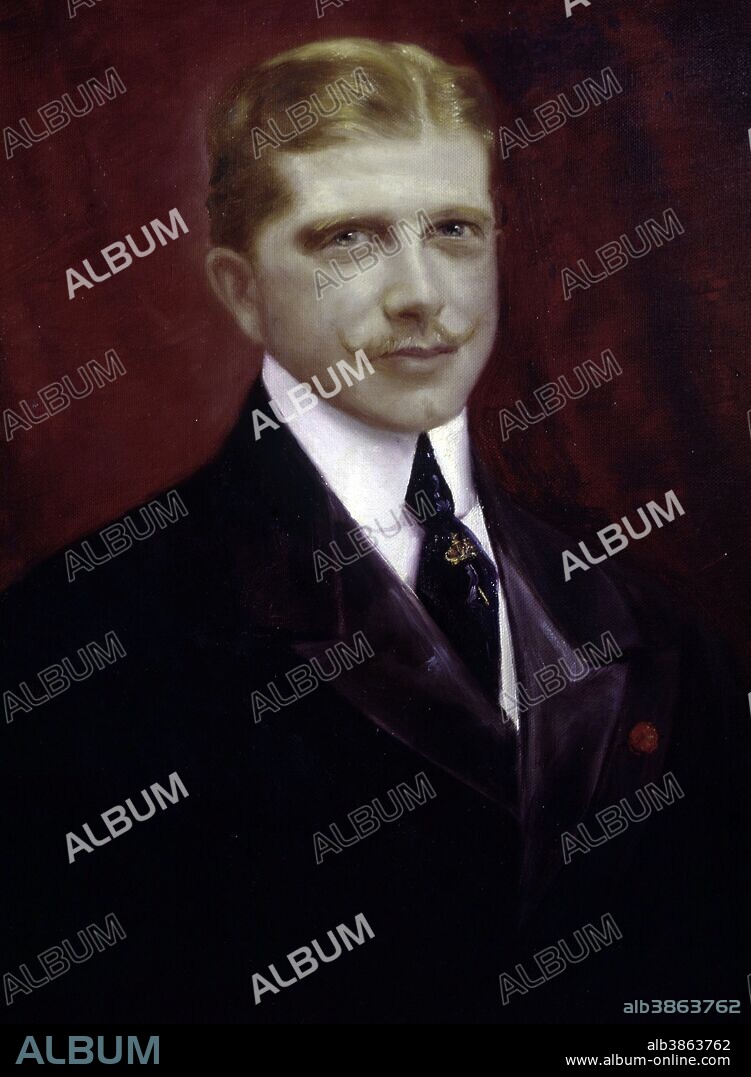 LUIS FERNANDO DE BAVIERA Y BORBON. . MEDICO ESPAÑOL. MADRID 1859-1949. . OLEO DE A. GHERSSI, AÑO 1915.