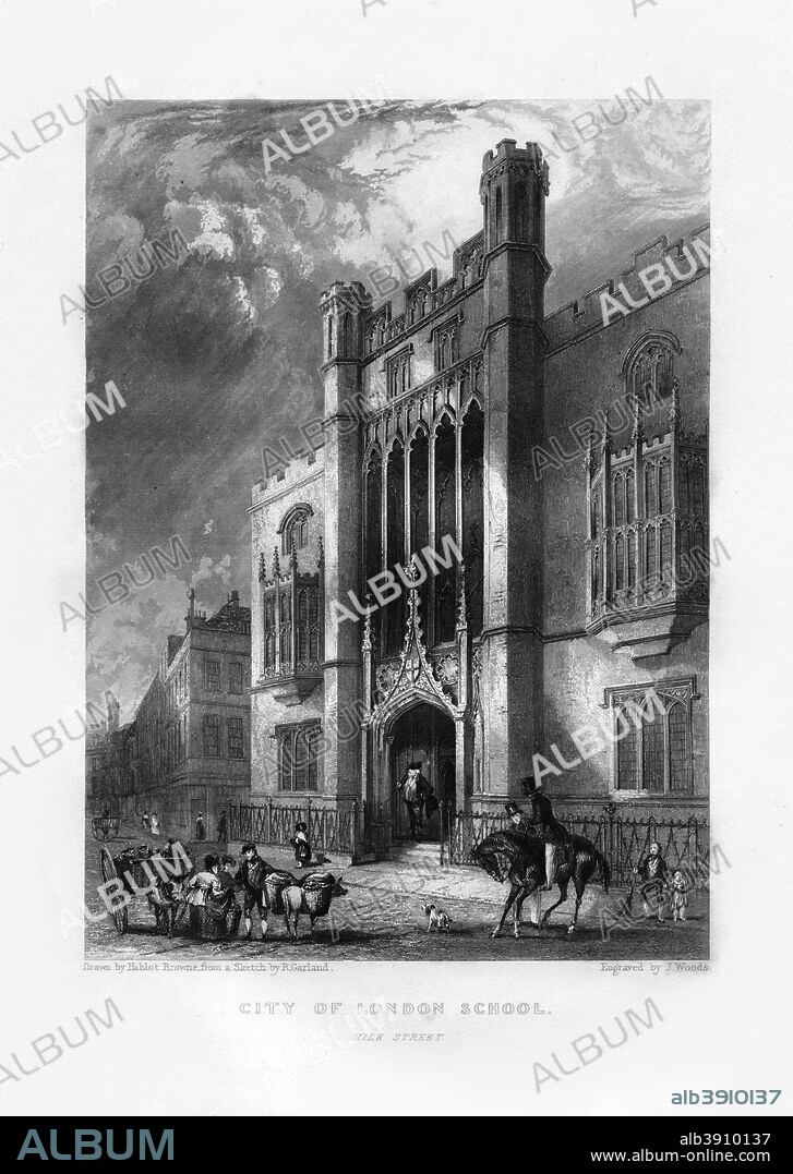 City of London School, London, 19th century. The school was founded in 1442 by John Carpenter.