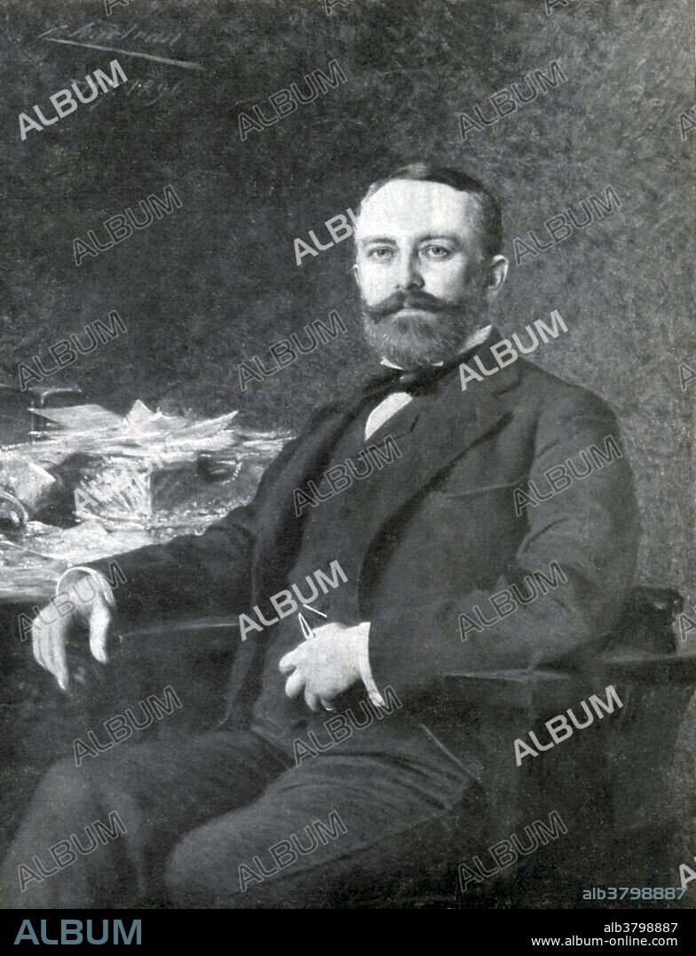 Henry Clay Frick (December 19, 1849 - December 2, 1919) was an American industrialist, financier, and art patron. He founded the H. C. Frick & Company coke manufacturing company, was chairman of the Carnegie Steel Company, and played a major role in the formation of the giant US Steel manufacturing concern. He financed the construction of the Pennsylvania Railroad and the Reading Company, and owned extensive real estate holdings in Pittsburgh and throughout the state of Pennsylvania. He later built the historic neoclassical Frick Mansion (landmark building in Manhattan) and at his death donated his extensive collection of old master paintings and fine furniture to create the celebrated Frick Collection and art museum. He was known by his critics as "the most hated man in America". In 1892 there was an assassination attempt on his life. He was shot twice, stabbed for times in the leg, but was back at work in a week, His assailant, Alexander Berkman, was charged, found guilty of attempted murder, and he was sentenced to 22 years in prison. He died of a heart attack on December 2, 1919, weeks before his 70th birthday. Portrait of Frick by Theobald Chartan.