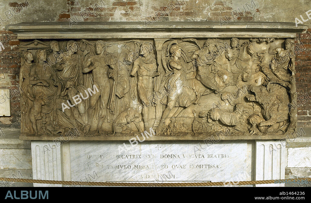 SARCOFAGO DE HIPOLITO Y FEDRA. Estilo romano tardío. Camposanto de Pisa. Italia.