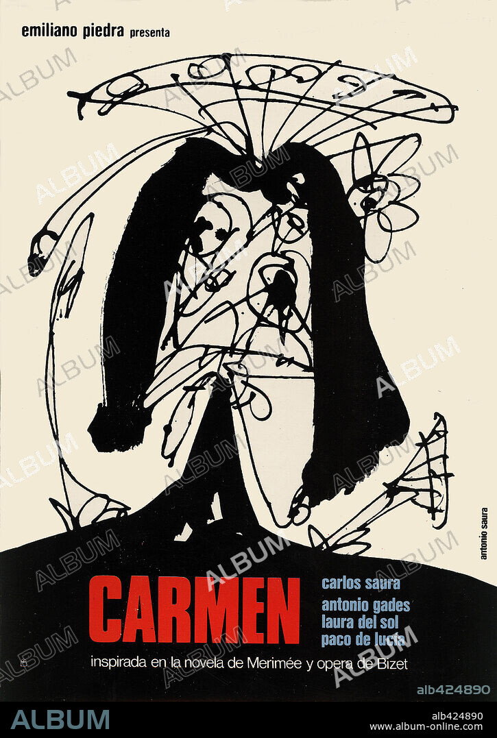 Poster de CARMEN, 1983, dirigida por CARLOS SAURA. Copyright EMILIANO PIEDRA/TELEVISION ESPANOLA.