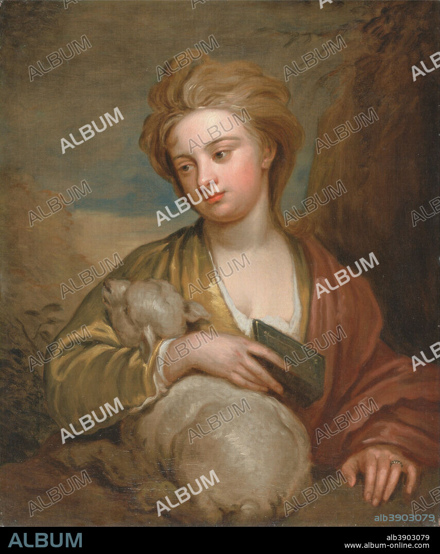 GODFREY KNELLER. Portrait of a Woman as St. Agnes, Traditionally Identified as Catherine Voss. Date/Period: Between 1705 and 1710. Painting. Oil on canvas. Height: 787 mm (30.98 in); Width: 660 mm (25.98 in).
