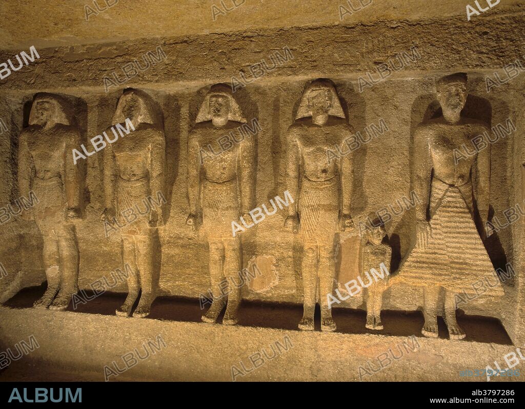 Tomb of Kar- high reliefs of various ages from top official - and Idu - his son , The Giza Necropolis, Cairo, Egypt, Africa.