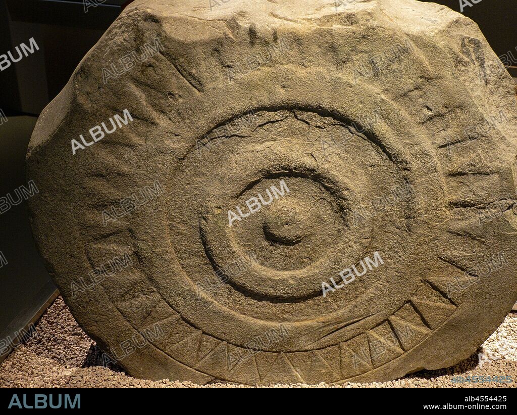 estela de arenisca, I a.C., Larraganena, Gorliz, Arkeologi Museoa, museo aqueologico, Bilbao, Bizkaia, Pais Vasco, Spain.
