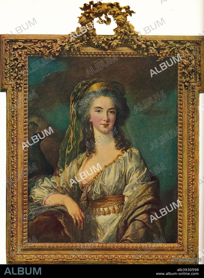 Stéphanie Caroline Anne Syms, Lady Edward FitzGerald (c1773-1831) was the wife of Lord Edward FitzGerald (1763?1798), radical revolutionary and leading United Irishman, she was also an supporter of Irish independence. After an original painting by Louise Elisabeth Vigee Le Brun (1755-1842) also known as Madame Lebrun. From The Connoisseur VOL. XVII, 1907.