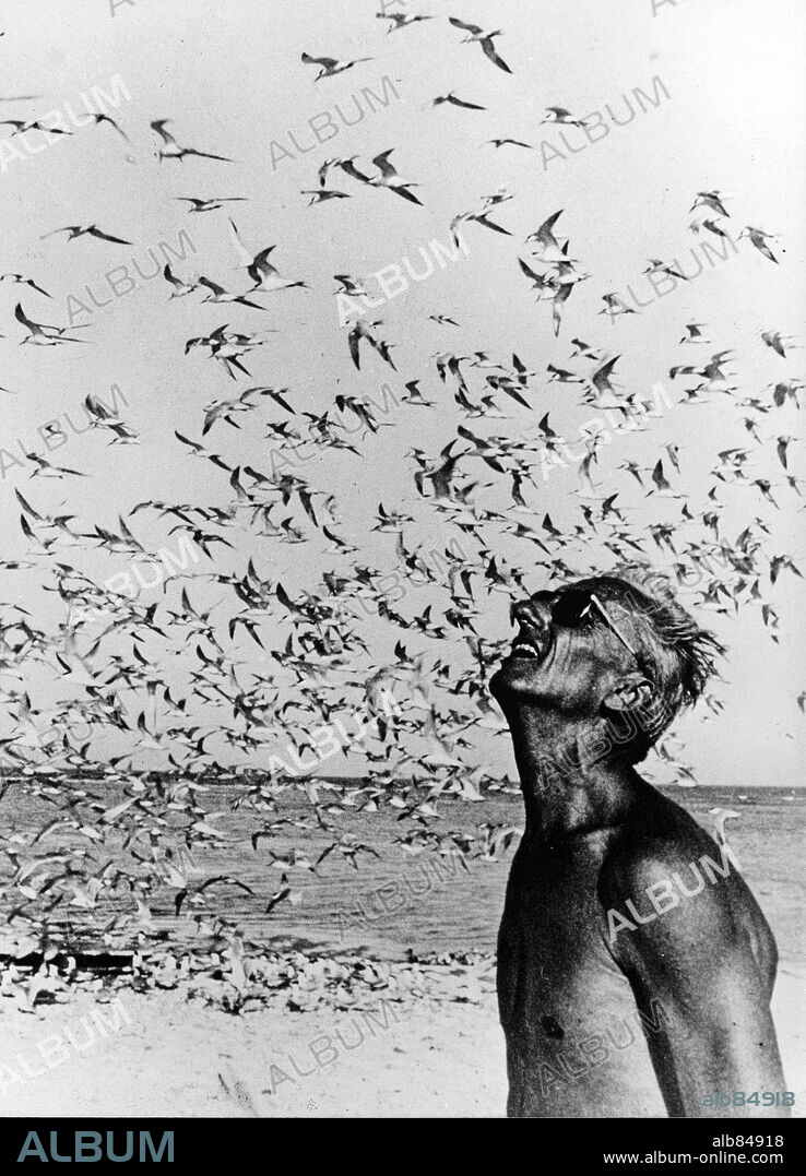 COUSTEAU JACQUES YVES. Jan 01, 1980-unknown- (File Photo, c1970's, location unknown) JACQUE-YVES COUSTEAU was a French naval officer, explorer, ecologist, filmmaker, scientist, photographer, and researcher, who studied the sea and all forms of aquatic life. He co-developed the aqua-lung, pioneered marine conservation. PICTURED: JACQUE-YVES COUSTEAU and a flock of seagulls. 1980
