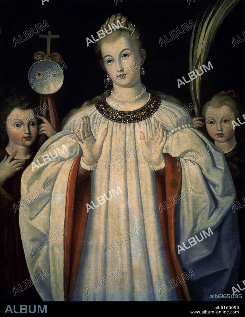 MOHEDANO ANTONIO. Spanish school. St Lucy. Santa Lucia. 16th century. Malaga, municipal museum.