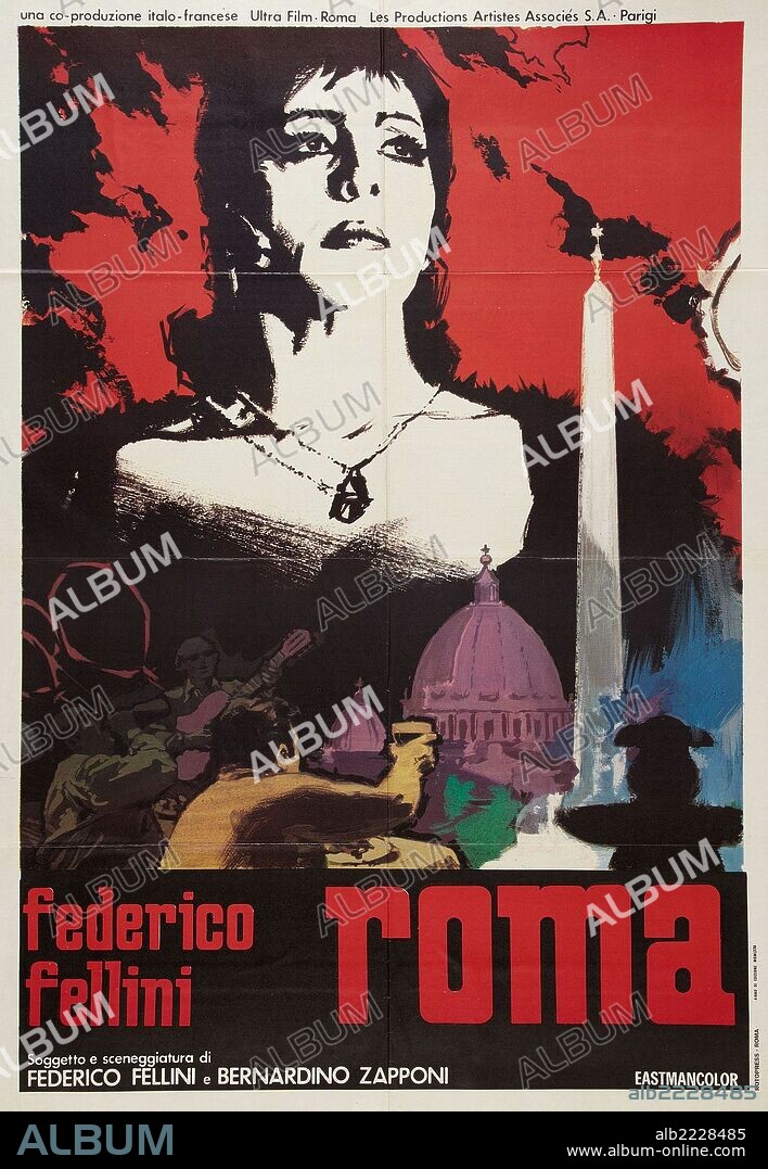 Poster de ROMA, 1972, dirigida por FEDERICO FELLINI. Copyright ULTRA FILMS/PRODS ARTISTES ASSOCIES.