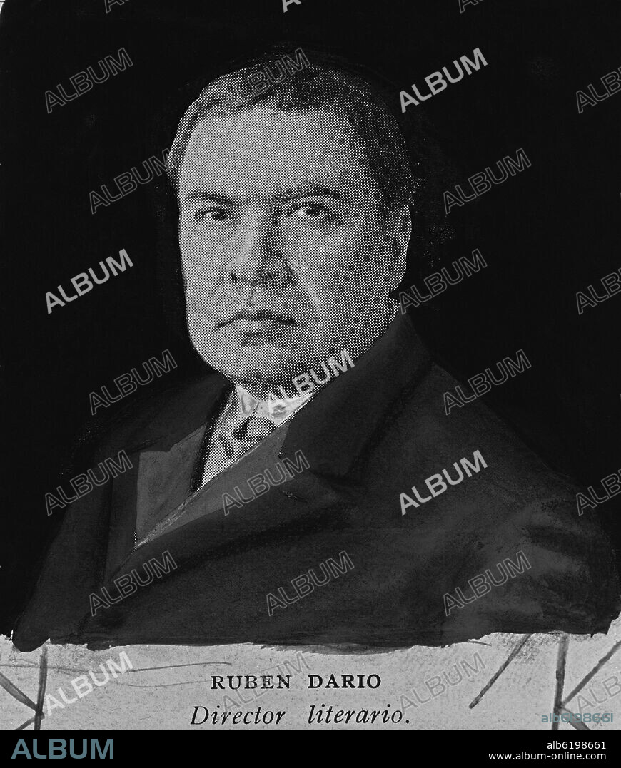 RETRATO SACADO DEL PERIODICO ABC - RUBEN DARIO 1867-1916 - POETA MODERNISTA.