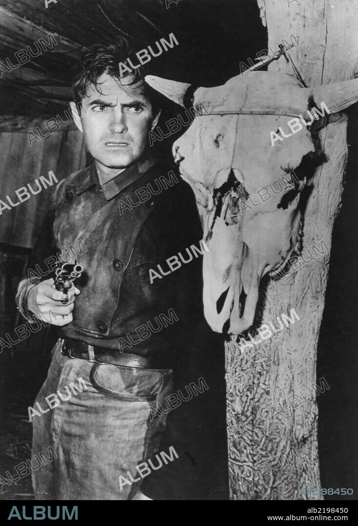TYRONE POWER en EL CORREO DEL INFIERNO, 1951 (RAWHIDE), dirigida por HENRY HATHAWAY. Copyright 20TH CENTURY FOX.