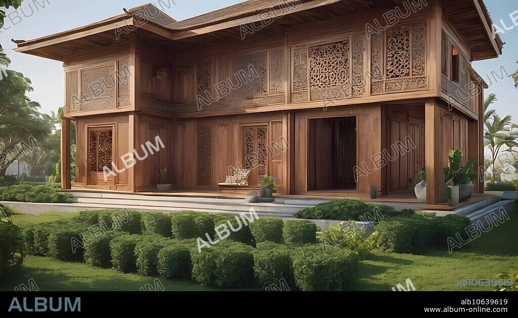 Artifical Intelligence generated islamic architecture illustration. Islamic architecture. AI generated image, ai.