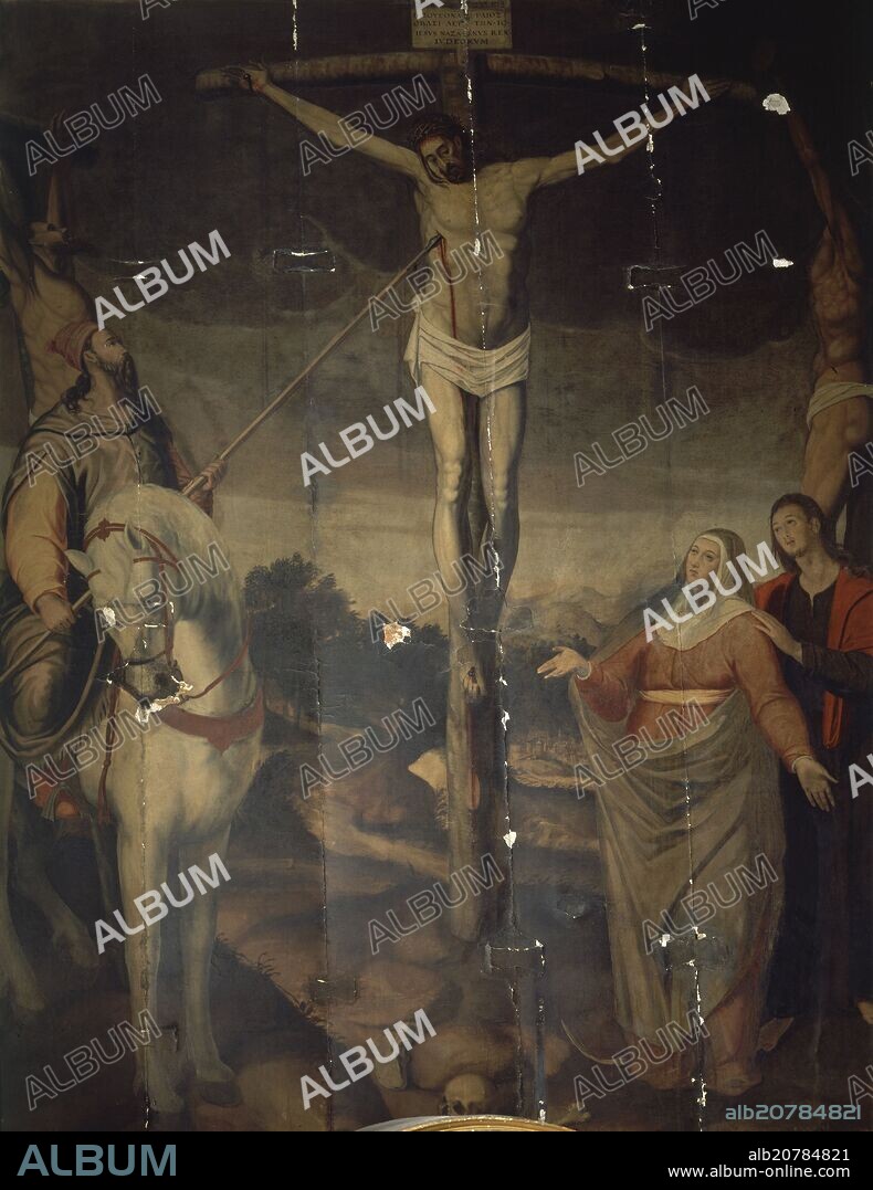 JUAN BAUTISTA VÁZQUEZ EL VIEJO. PINTURA DEL RETABLO DE LA SAGRADA LANZADA - SIGLO XVI - RENACIMIENTO ESPAÑOL.