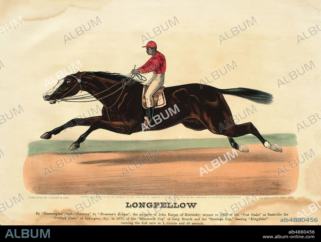 Currier & Ives, American, 18341907, After John Cameron, (American, 18301876), Longfellow, 1871, Color lithograph on paper, Overall: 7 1/8 x 12 5/8 in. (18.1 x 32.1 cm).