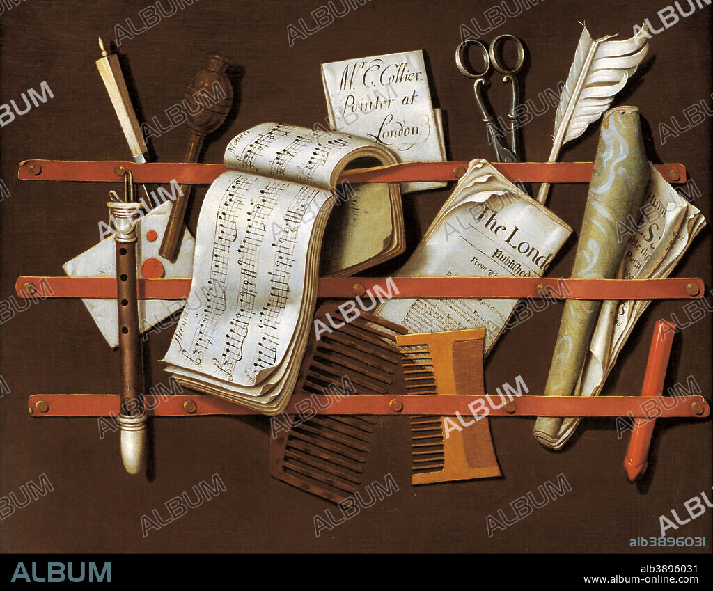 EDWARD COLLIER. Letter rack. Date/Period: Ca. 1698. Painting. Oil on canvas. Height: 48.50 mm (1.90 in); Width: 61.50 mm (2.42 in).