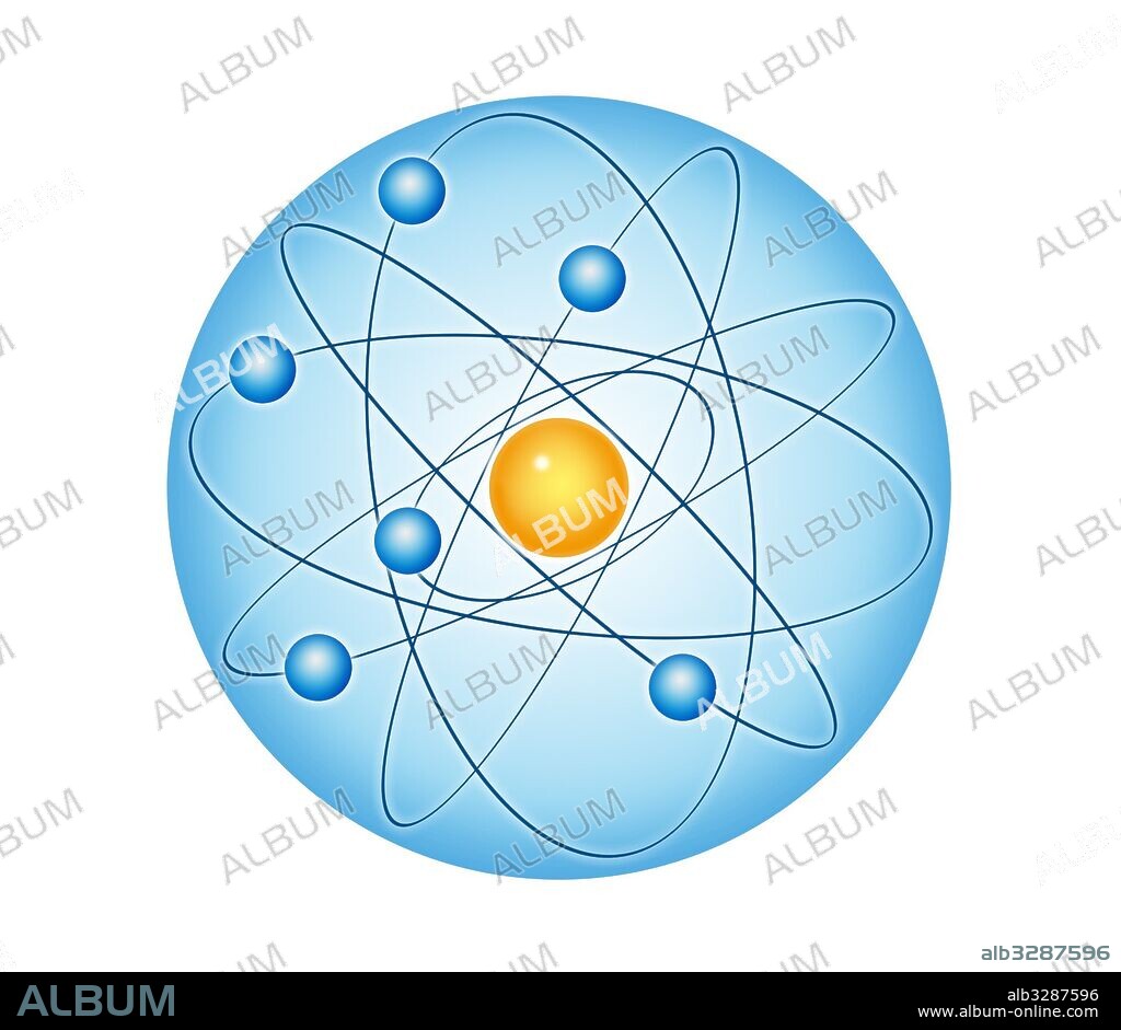 Atom. Atomic model of Rutherford.