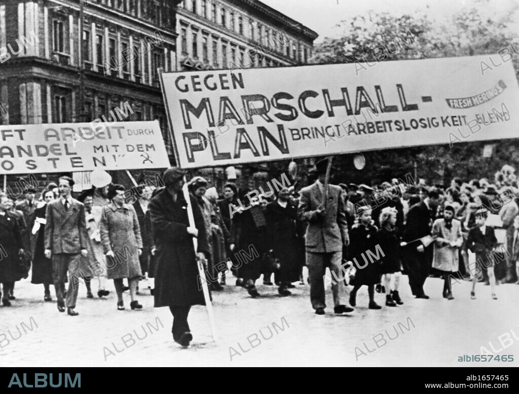 Marshall plan demonstration in Germany 1948.