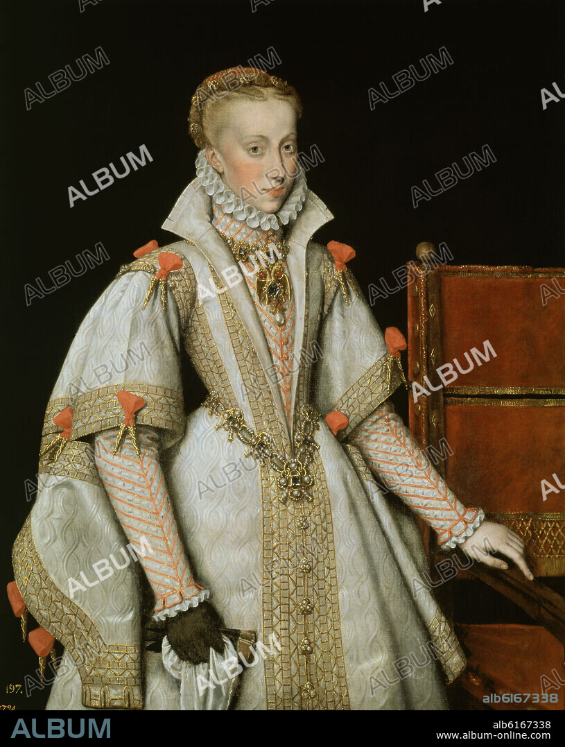 BARTOLOME GONZALEZ (1564-1627). Copy from Moro. Anne of Austria. Fourth wife of Philip II. Madrid, Prado museum.