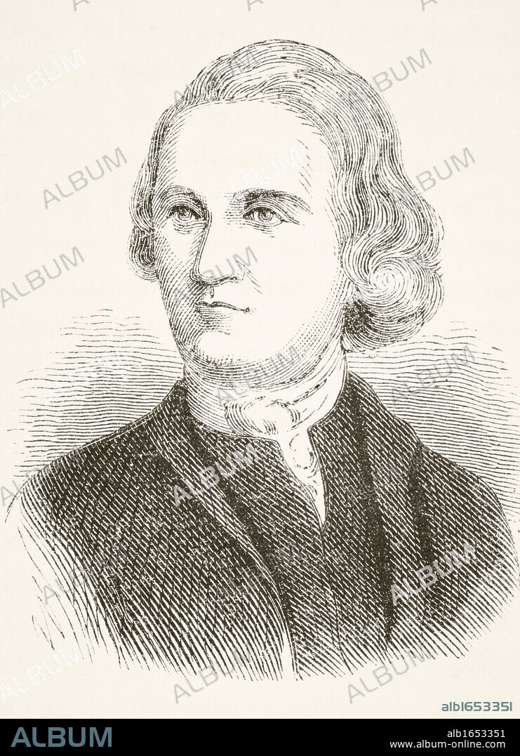 Samuel Adams 1722 - 1803. American statesman and Founding Father. From The National and Domestic History of England by William Aubrey published London circa 1890.