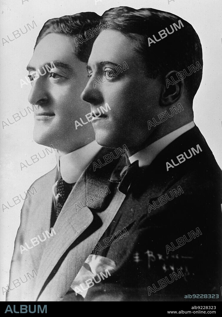 Sam Henry Harris, Left, with George Michael Cohan, 1917. Broadway producer and theater owner Harris, with singer, dancer, actor, songwriter and director Cohan.