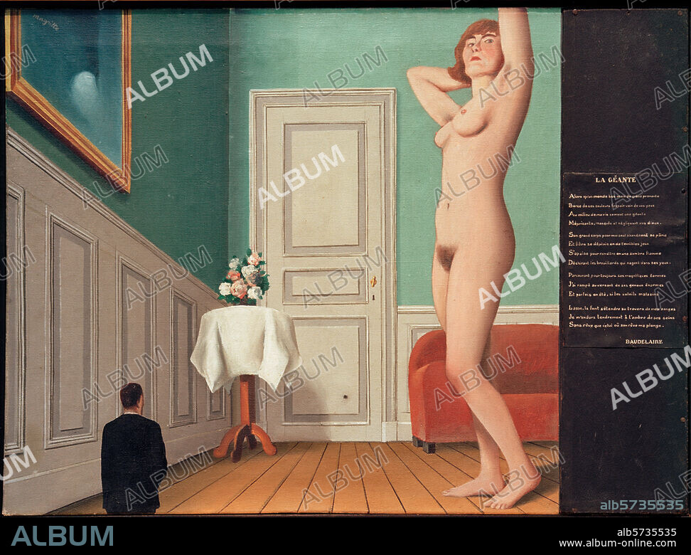 RENÉ MAGRITTE. Magritte, René 1898-1967. "La Géante" (The Giantess), 1929/31. Tempera on paper, card and canvas, 54 × 73cm. Cologne, Museum Ludwig.