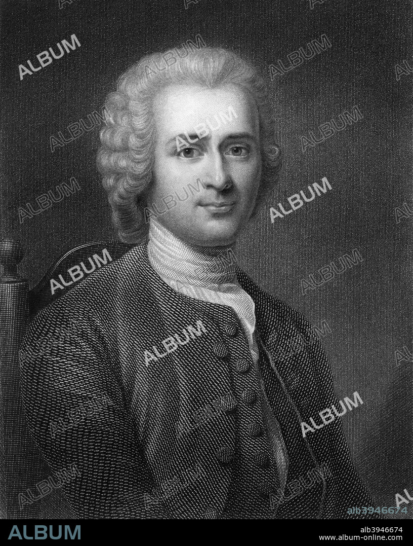 Jean-Jacques Rousseau, 18th century French political philosopher, (1836). The ideas Rousseau (1712-1778) put forward in his most famous philosophical work, The Social Contract, were central to the French Revolution.