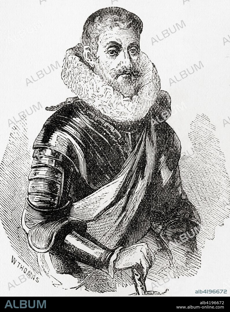 Johann Tserclaes, Count of Tilly, 1559 -1632.  Field marshal, commander of the Catholic League's forces in the Thirty Years' War.  From Ward and Lock's Illustrated History of the World, published c.1882.