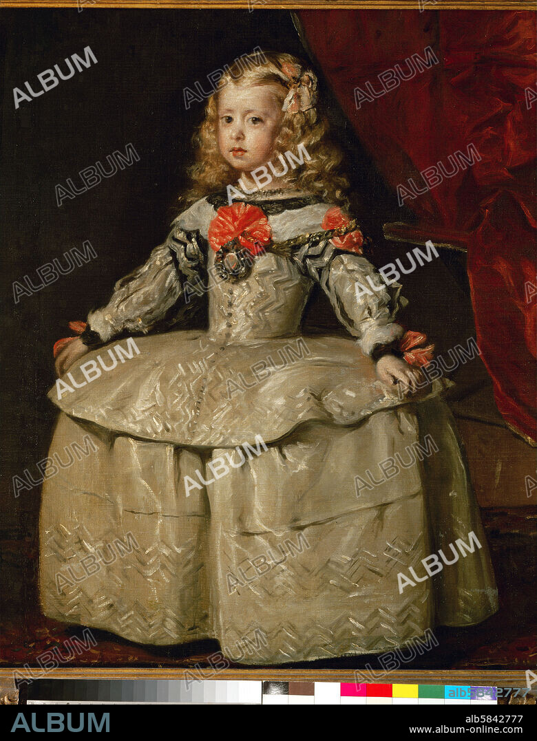 DIEGO VELÁZQUEZ. Infanta Margarita Teresa (1651-1673) in a white dress. Oil on canvas (1656) 105 x 88 cm Cat. 737, Inv. 3691.
