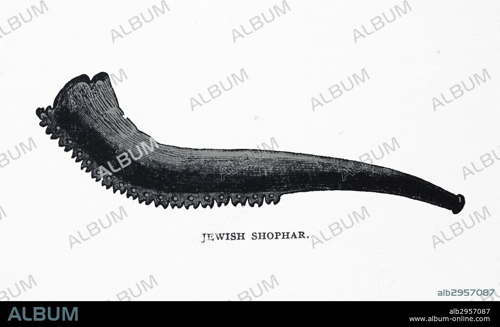 A Jewish Shophar (Shofar). This musical instrument has ancient origins and is traditionally made from a ram's horn. It is used for Jewish religious purposes such as the celebration of Rosh Hashanah and Yom Kippur.