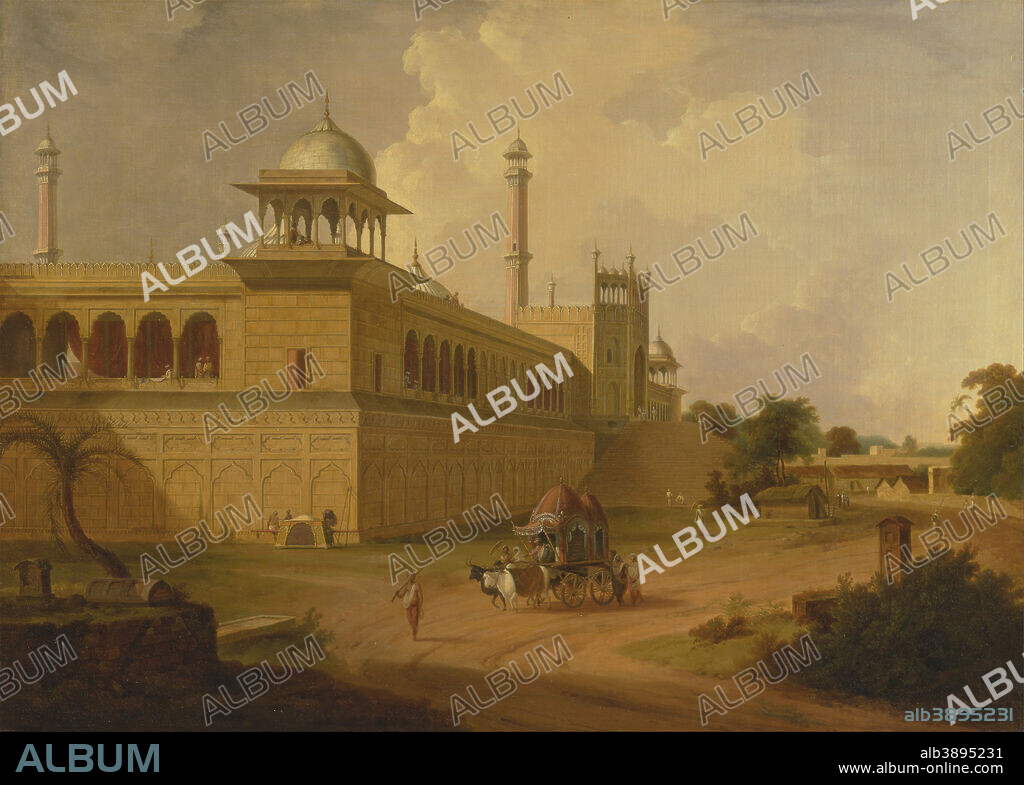 THOMAS DANIELL. Jami Masjid, Delhi. Date/Period: 1811. Painting. Oil on canvas. Height: 1,016 mm (40 in); Width: 1,372 mm (54.01 in).
