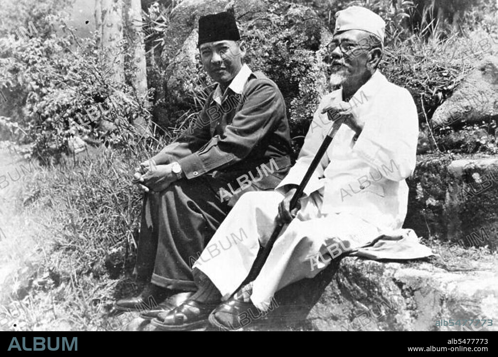 Indonesia: Sukarno, the first President of Indonesia, as a prisoner of the Dutch in 1949. Sukarno was born on 6 June 1901 in Blitar, eastern Java. His name was Kusno Sosrodihardjo, but he was renamed, as per Javanese custom, after surviving a childhood illness. His name is frequently spelled Soekarno after the Dutch spelling. On 4 July, 1927, Sukarno and some friends founded the Partai Nasional Indonesia (PNI) with a view to fighting for Indonesian independence. Sukarno was sentenced as a political prisoner in 1930, but was freed in 1931 after his cause was widely reported abroad. (Photo by: Tropenmuseum/Pictures From History/Universal Images Group via Getty Images).