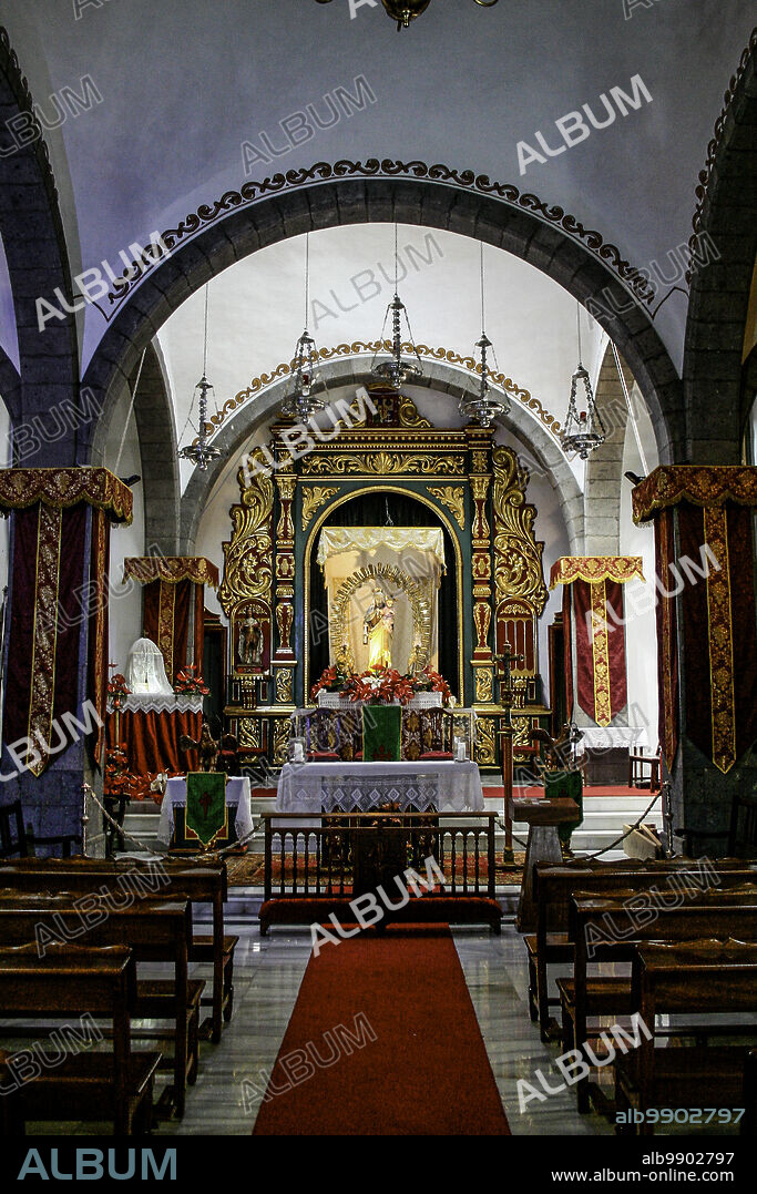Santiago del Teide, Tenerife, Comunidad Autonoma des Canarias, Spain. Parroquia de San Fernando Rey (1679), interior.