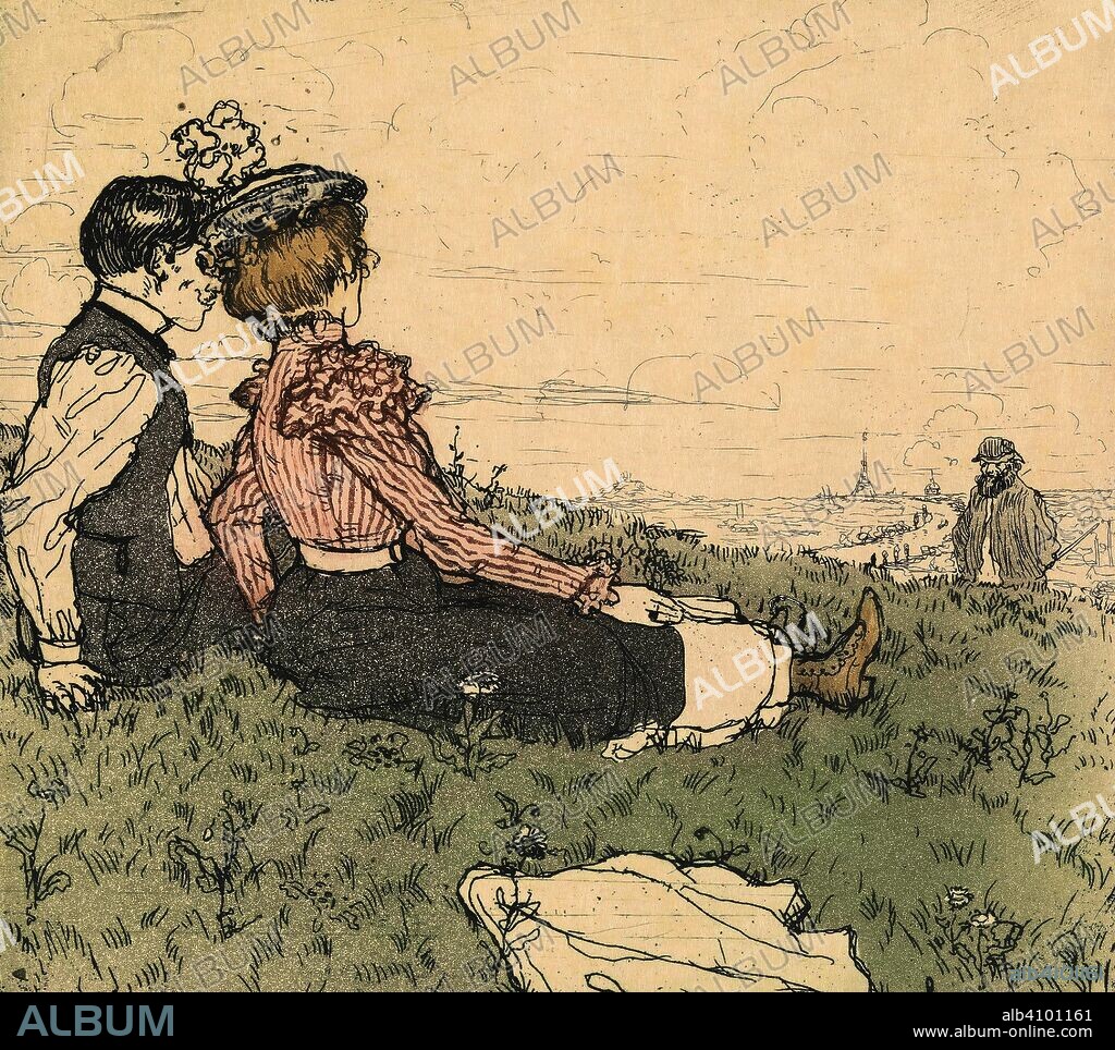 HENRI EVENEPOEL. Intruder (L'intrus). Dimensions: 22.1 cm x 28 cm, 12.9 cm x 14.3 cm, 12.8 cm x 14.3 cm.