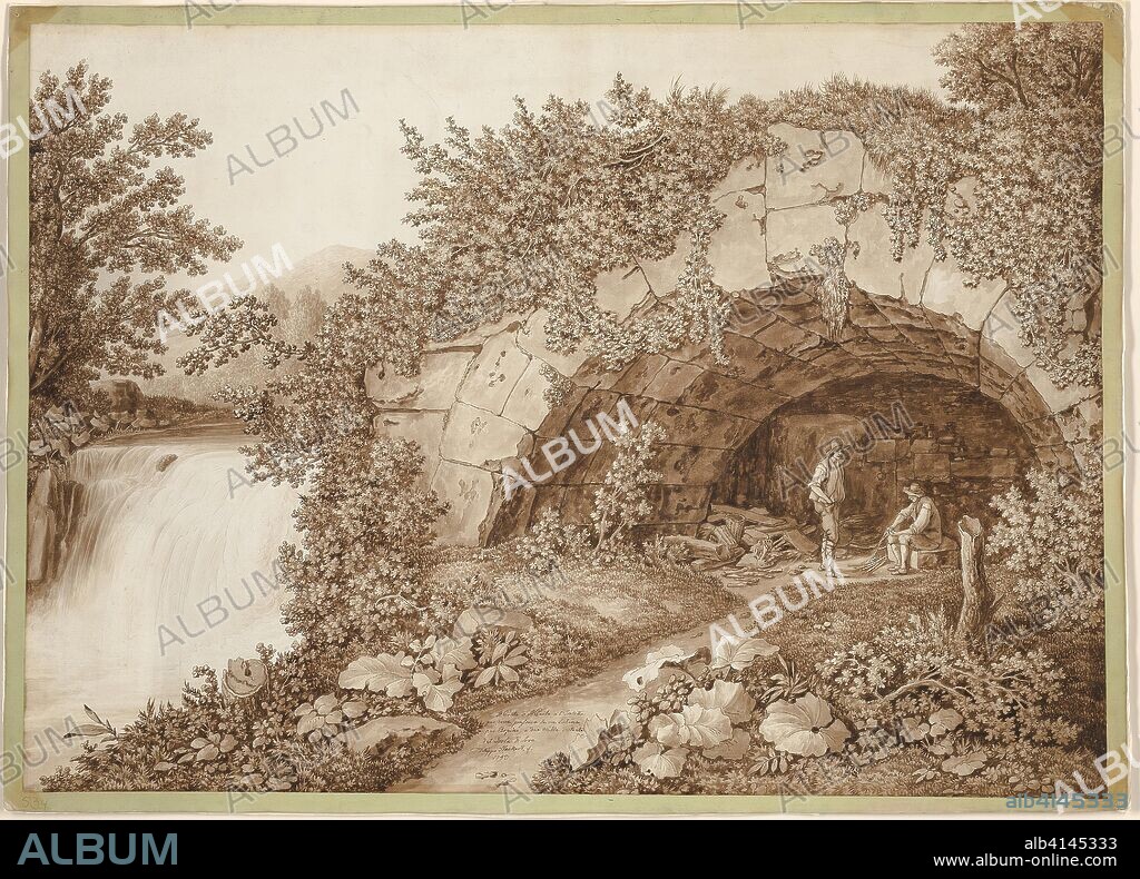 The Bridge of San Paolo. Jacob Philipp Hackert; German, 1737-1807. Date: 1793. Dimensions: 560 × 770 mm. Pen and brown ink and brush and various brown washes over graphite on ivory laid paper. Origin: Germany.