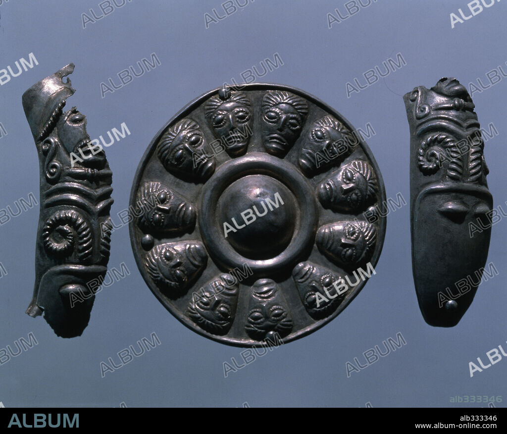 Horse harness in embossed silver 2nd-1st century BC Celtic from Villa Vecchia Manerbio.