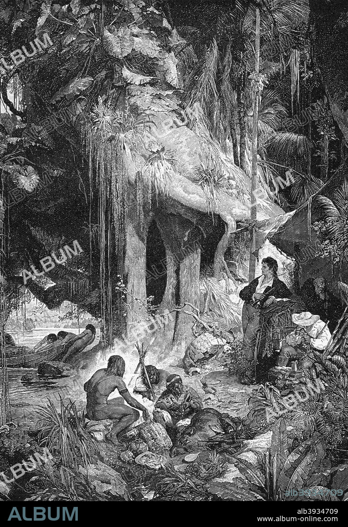 Alexander von Humboldt and Aimé Bonpland on the Orinoco River, 1800-1804 (1900). In 1800-1804, together with the French botanist Aime Bonpland (1773-1858), the Prussian naturalist and explorer Alexander von Humboldt (1769-1859) explored the Orinoco and Amazon regions of South America, collecting 60,000 plant specimens.