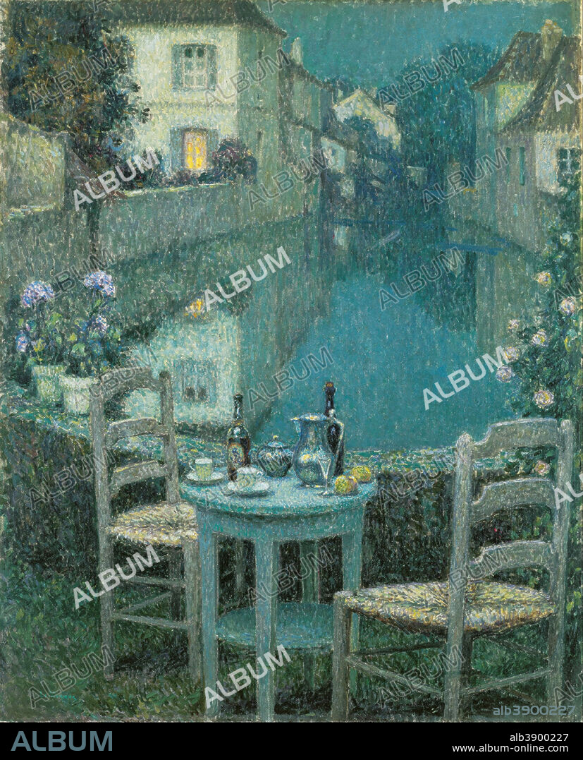 HENRI LE SIDANER. Petite table dans le crépuscule du soir / Small Table in Evening Dusk. Date/Period: 1921. Painting. Oil on canvas. Height: 1,000 mm (39.37 in); Width: 811 mm (31.92 in).
