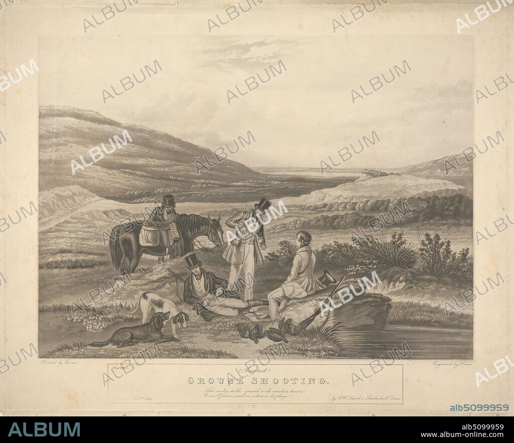 Grouse Shooting, Charles Hunt, nineteenth century, 18031877, British, after Joseph Mallord William Turner, 17751851, British, 1852, Aquatint.