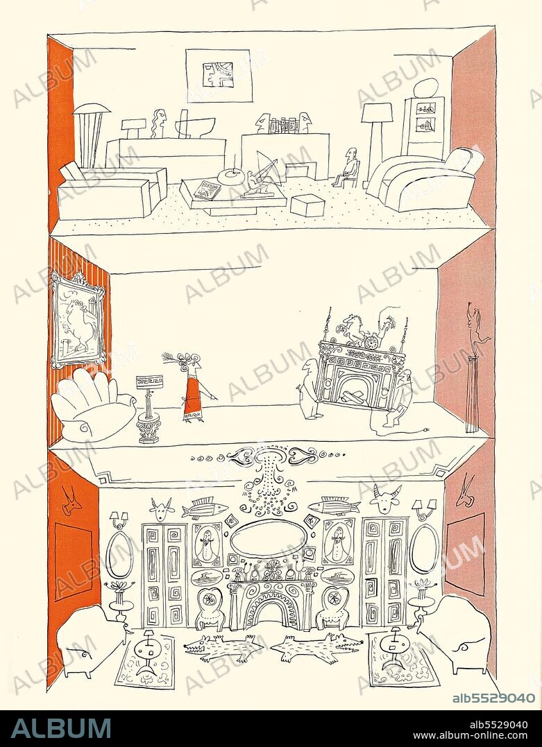 Saul Steinberg/ Page from the catalogue of An Exhibition for