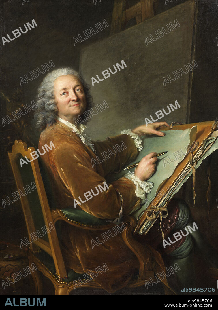 FRANCOIS HUBERT DROUAIS. Portrait of the artist's father Hubert Drouais (1699-1767), c18th century,.