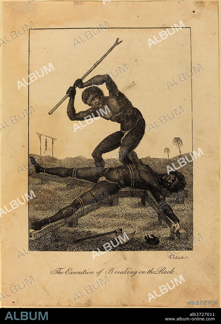 WILLIAM BLAKE AFTER JOHN GABRIEL STEDMAN. The Execution of Breaking on the Rack. Dated: 1793. Medium: engraving.