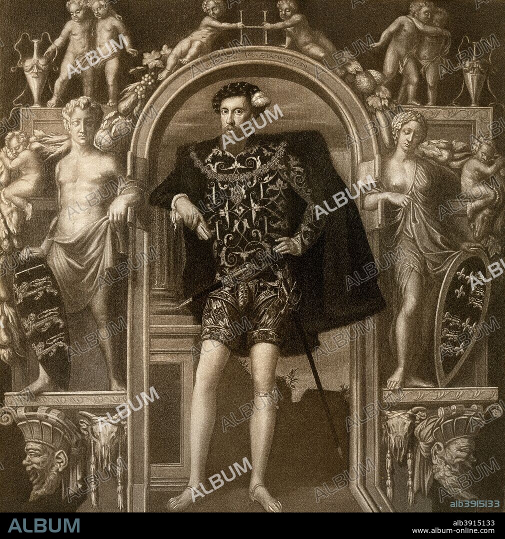 'Henry Howard, Earl of Surrey', 1546, (1902). Howard (1517-1547), an English aristocrat and poet, was executed for treason by King Henry VIII in 1547. He is shown here aged 29, about a year before he died. Illustration from Henry VIII, by A F Pollard, published by Goupil and Co, (London, New York, Paris, Edinburgh, 1902).
