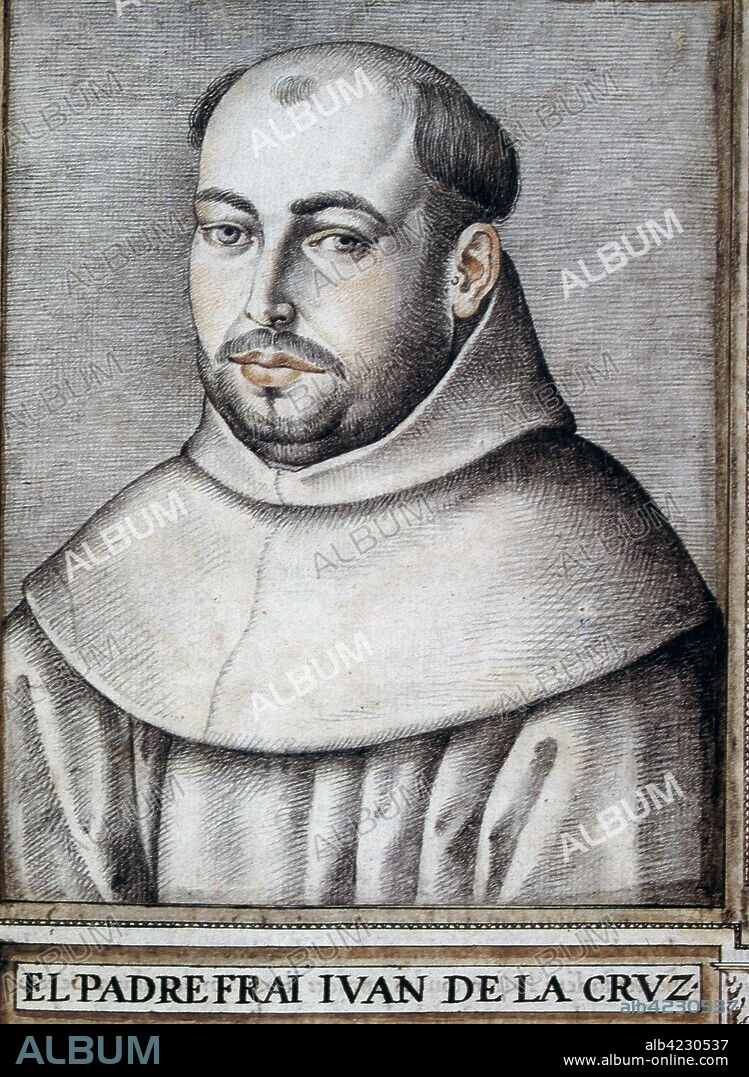 FRANCISCO PACHECO (1564-1644). CRUZ, SAN JUAN DE LA ( JUAN DE YEPES" RELIGIOSO Y ESCRITOR ESPAÑOL. FONTIVEROS 1542-1591 RETRATO DE FRANCISCO PACHECO, AÑO 1599 MUSEO LAZARO GALDIANO.