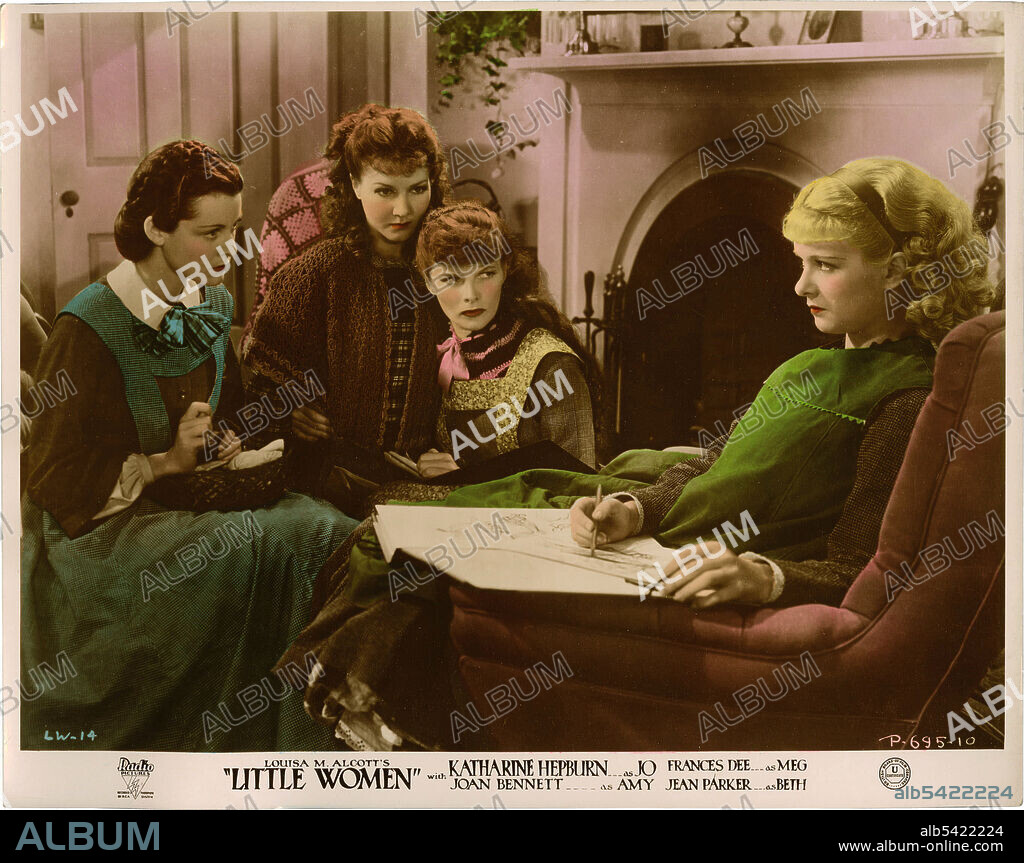 FRANCES DEE, JEAN PARKER, JOAN BENNETT and KATHARINE HEPBURN in LITTLE WOMEN, 1933, directed by GEORGE CUKOR. Copyright RKO.