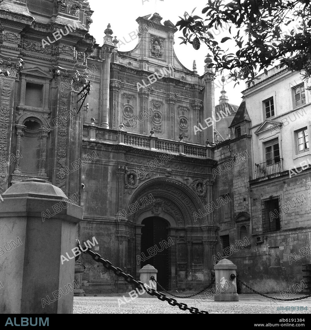 FRANCISCO LAZZARO (1492-1562) FLORENTINO EL INDACO. PUERTA DE LAS CADENAS DE LA CATEDRAL DE MURCIA - SIGLO XVI REFORMADA EN EL SIGLO XVIII - FOTOGRAFIA EN BLANCO Y NEGRO - AÑOS 60.