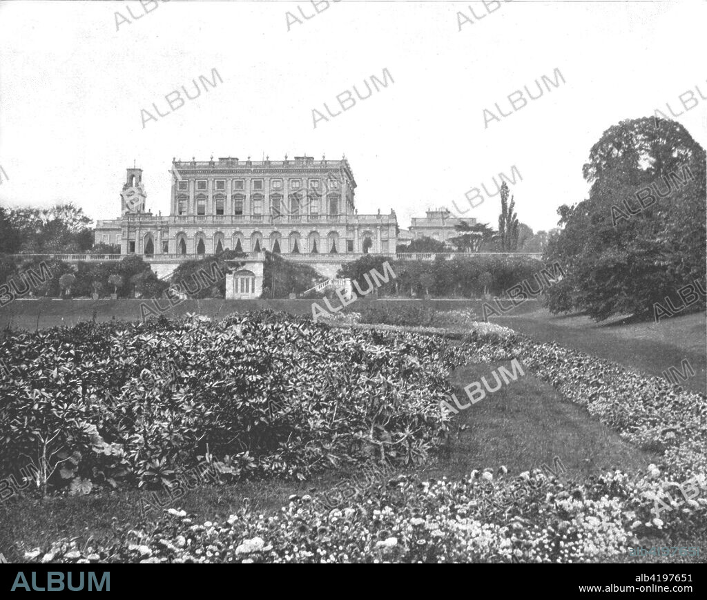 Cliveden House, Maidenhead, Berkshire, 1894. Cliveden was built by Charles Barry for the Duke of Sutherland in 1851. Queen Victoria, a frequent guest, was not amused in 1893 when the house was bought by William Waldorf Astor, America's richest man. When he gave it to his son and daughter-in-law in 1906 Cliveden became the hub of a hectic social whirl where guests included everyone from Charlie Chaplin to Winston Churchill, and President Roosevelt to George Bernard Shaw. From Beautiful Britain; views of our stately homes. [The Werner Company of Chicago, 1894].