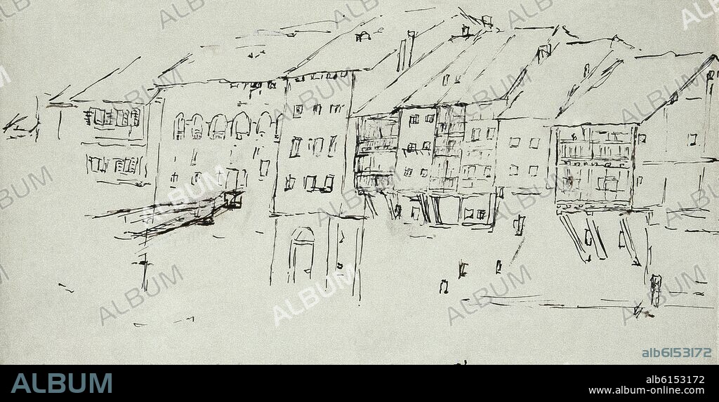 DIBUJO-CASCO ANTIGUO DE AZCOITIA-APUNTES HACIA 1870.