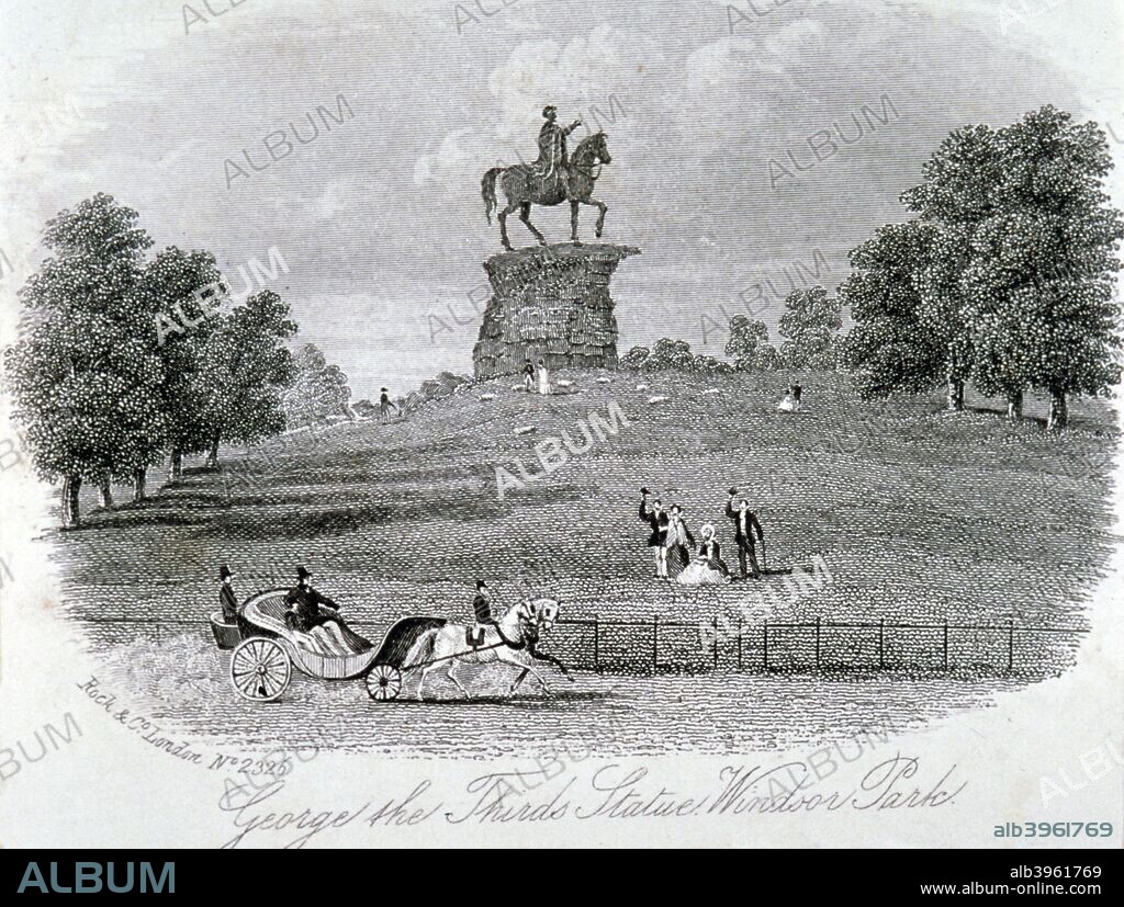 Equestrian statue of King George III, Snow Hill, Windsor Great Park, Berkshire, c1861.