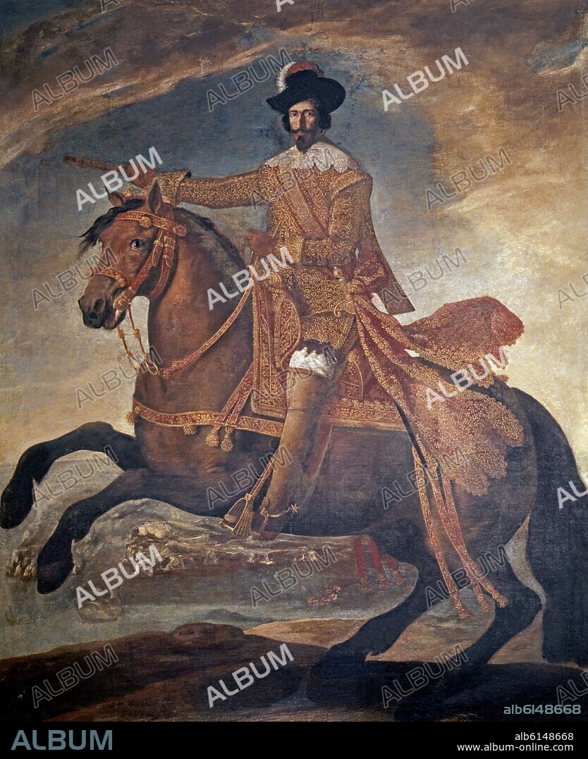 MAXIMO STANZIONE (1585-1656). IÑIGO VELEZ DE GUEVARA - CONDE DE OÑATE, VIRREY DE NAPOLES (1597-1658) - SIGLO XVII - BARROCO ITALIANO.