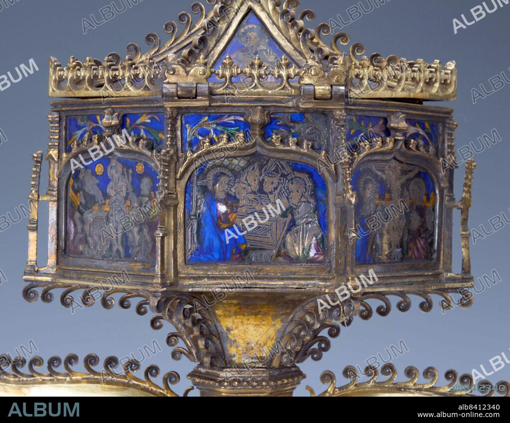 Detalle del receptáculo del copón barcelonés, propiedad del conde Pere II de Urgell. Siglo XIV.